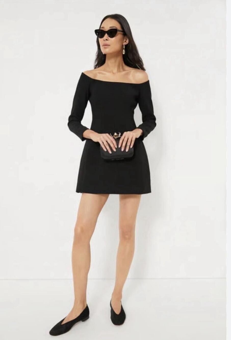 NWT Tuckernuck 'Blakely' Black Polyester Long Sleeve Dress Size 0